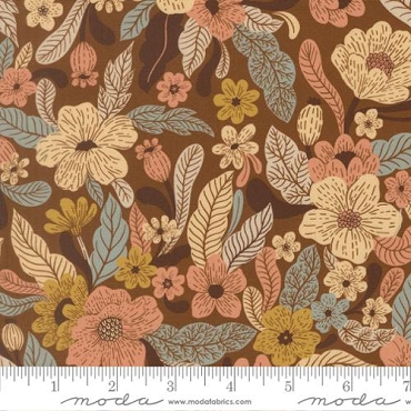 Feather & Forest Bloom -14140-15 Walnut - by Linn Warme - Moda Fabrics - 100% Cotton